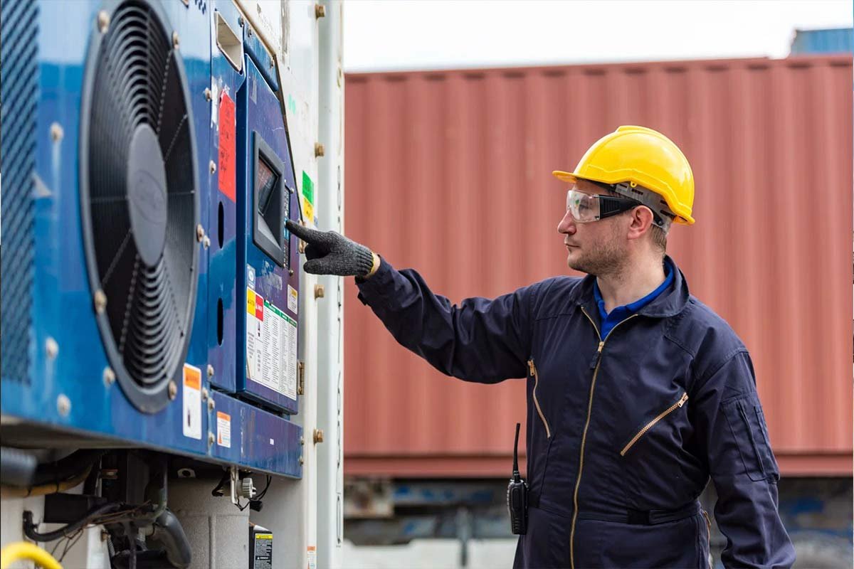 Person adjusting the temperature of the truck
